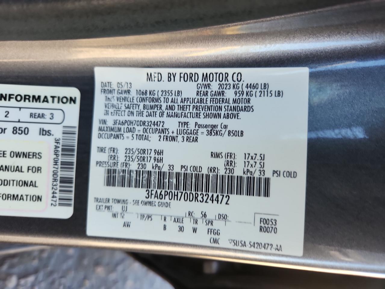 2013 FORD FUSION