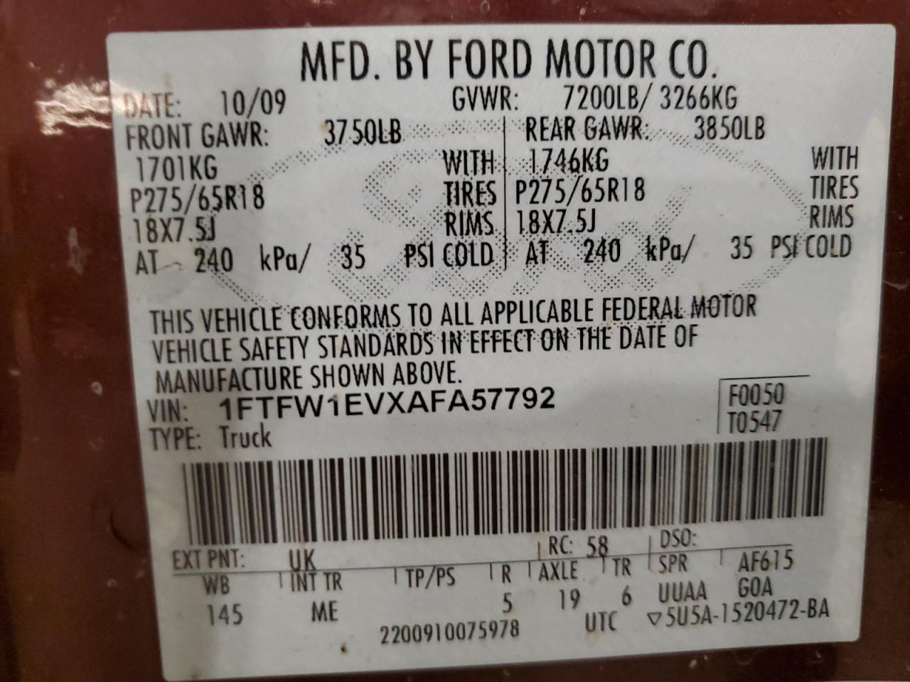 2010 FORD F-150