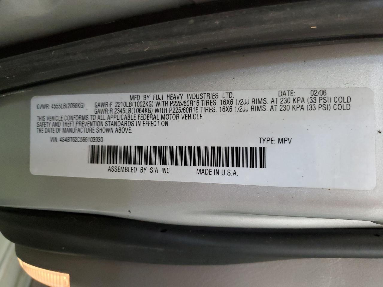 2006 SUBARU Baja