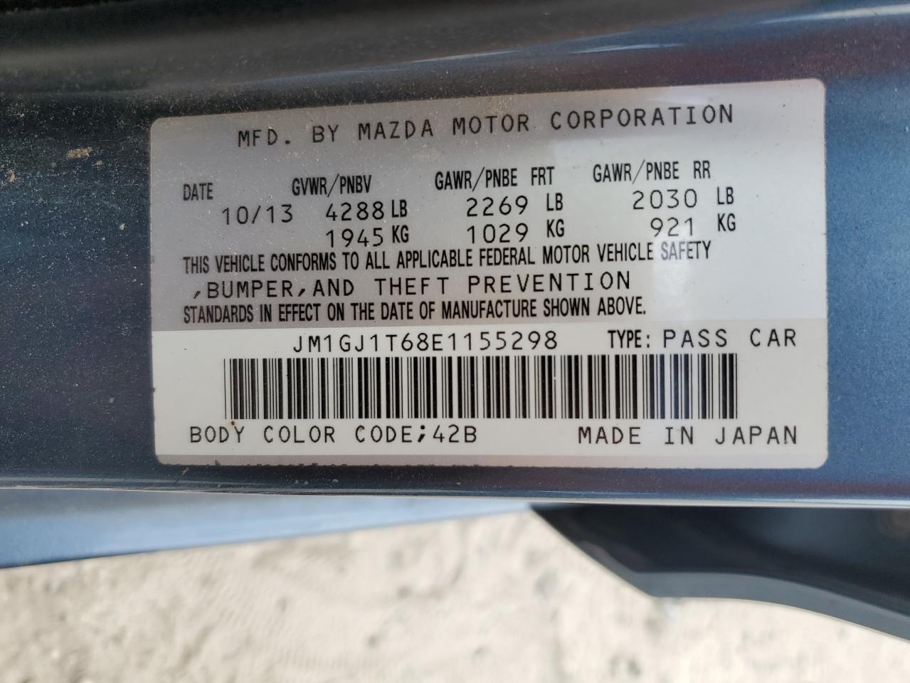 2014 MAZDA 6