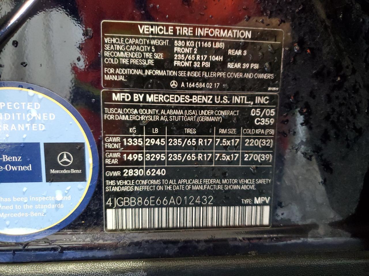 2006 MERCEDES-BENZ ML-Class
