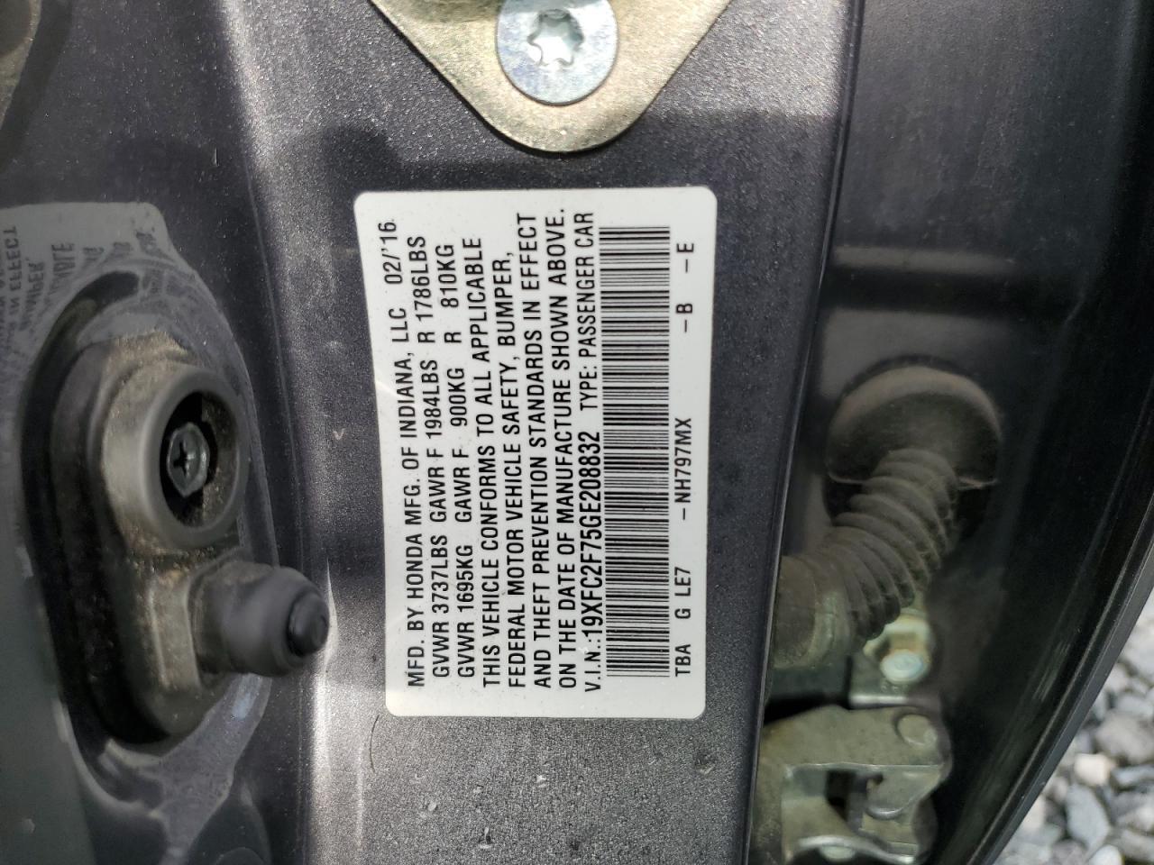 2016 HONDA CIVIC