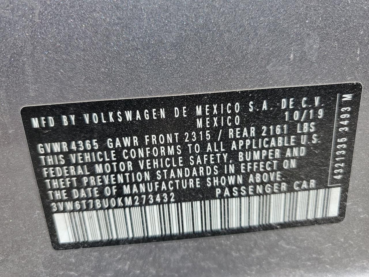 2019 VOLKSWAGEN JETTA