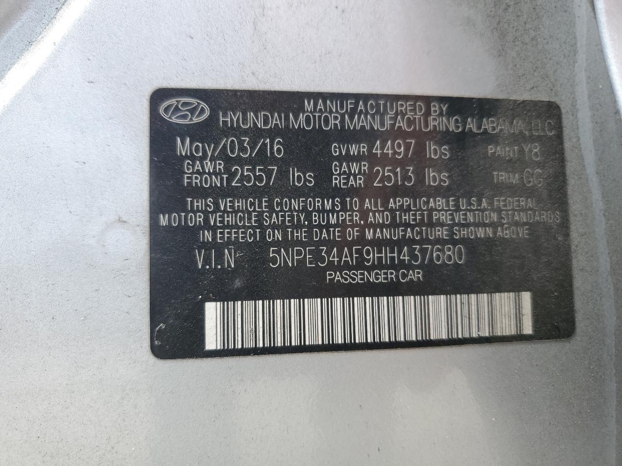 2017 HYUNDAI SONATA