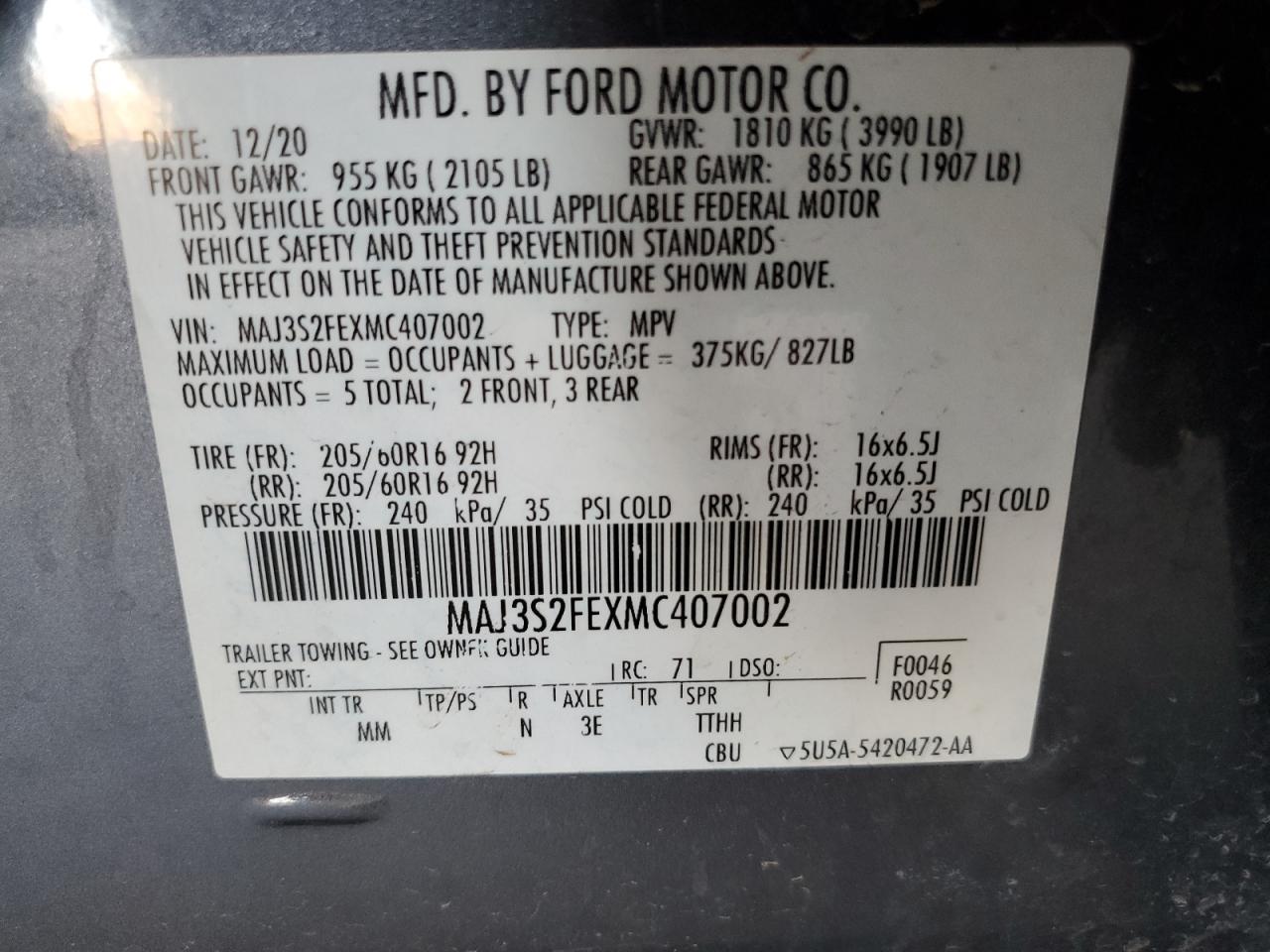2021 FORD EcoSport