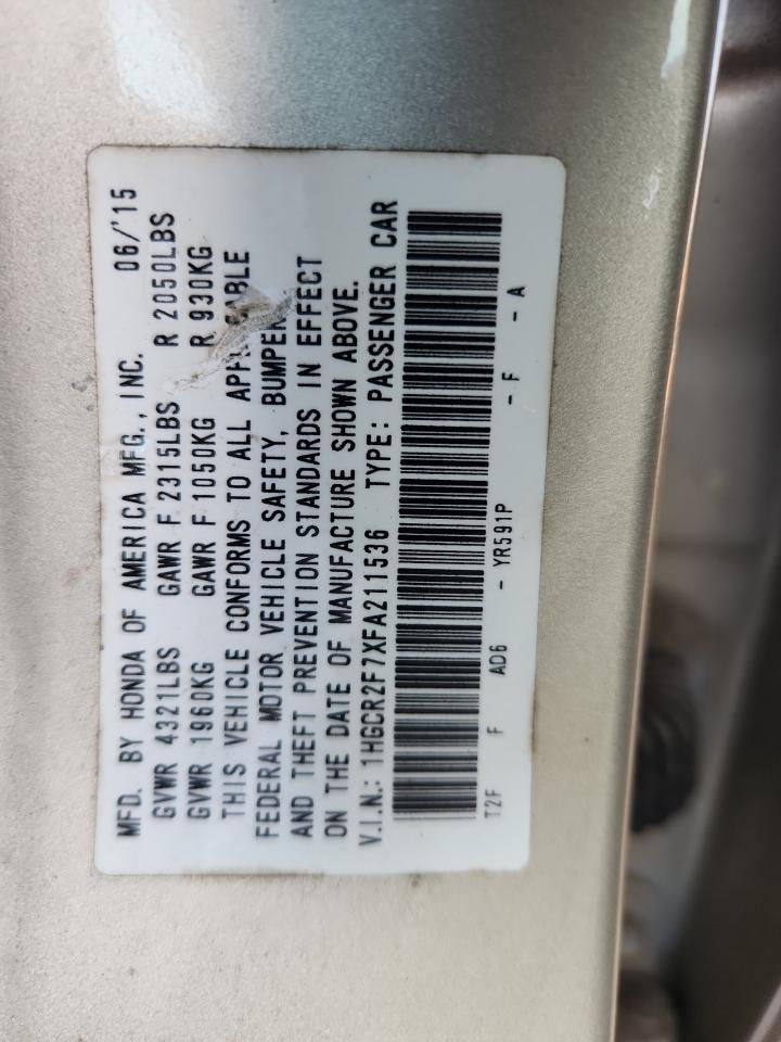 2015 HONDA ACCORD