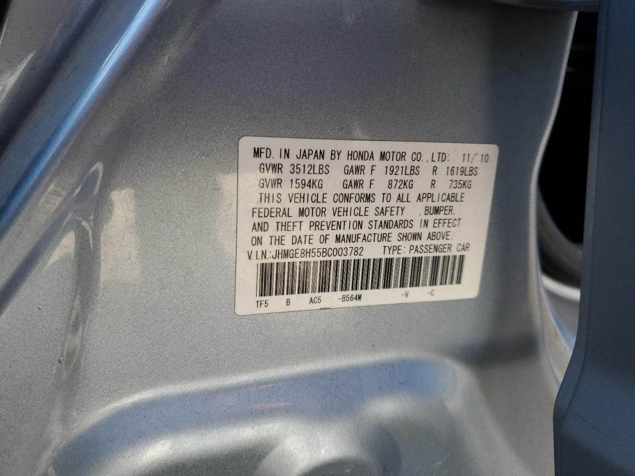 2011 HONDA FIT