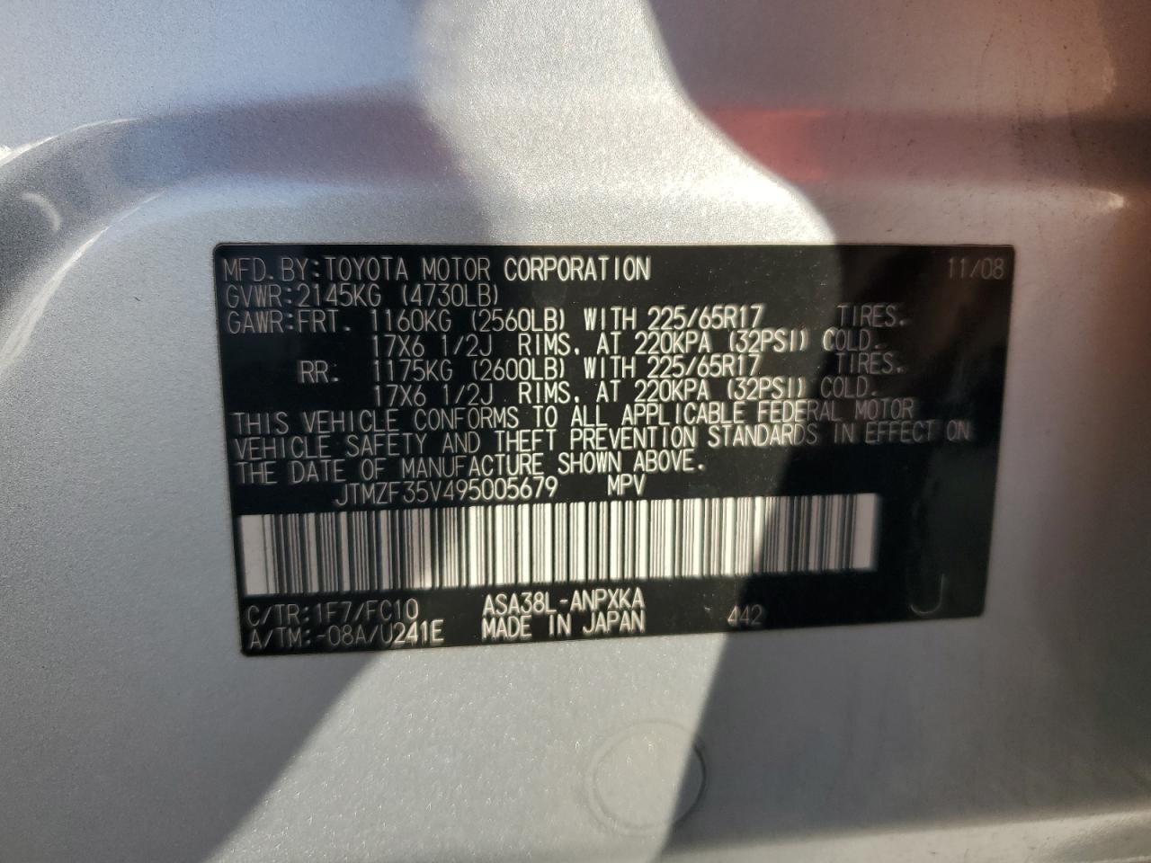2009 TOYOTA RAV4