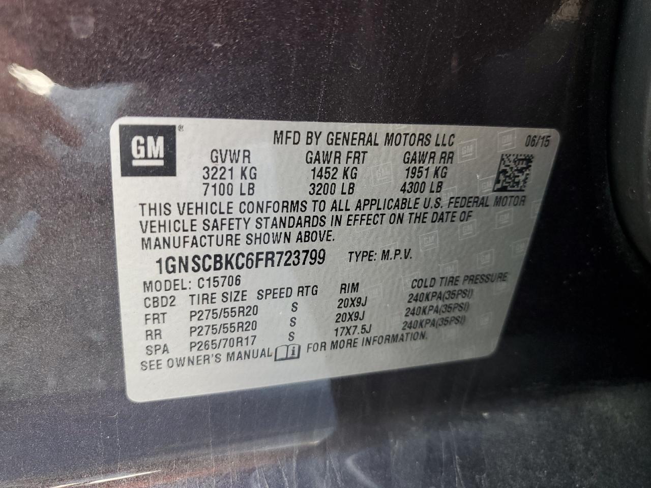 2015 CHEVROLET Tahoe