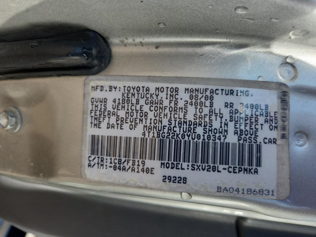 2000 TOYOTA CAMRY