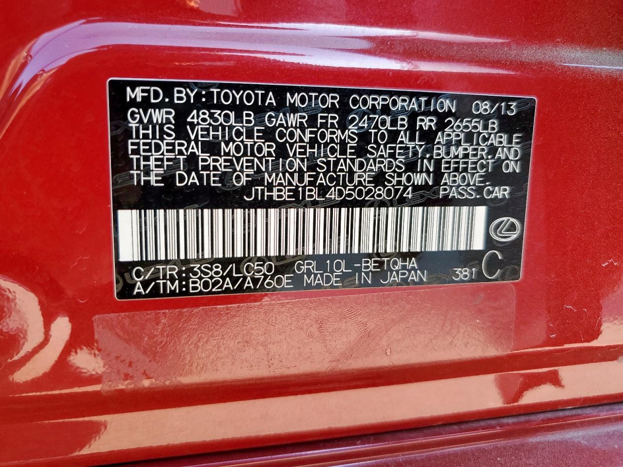 2013 LEXUS GS 350