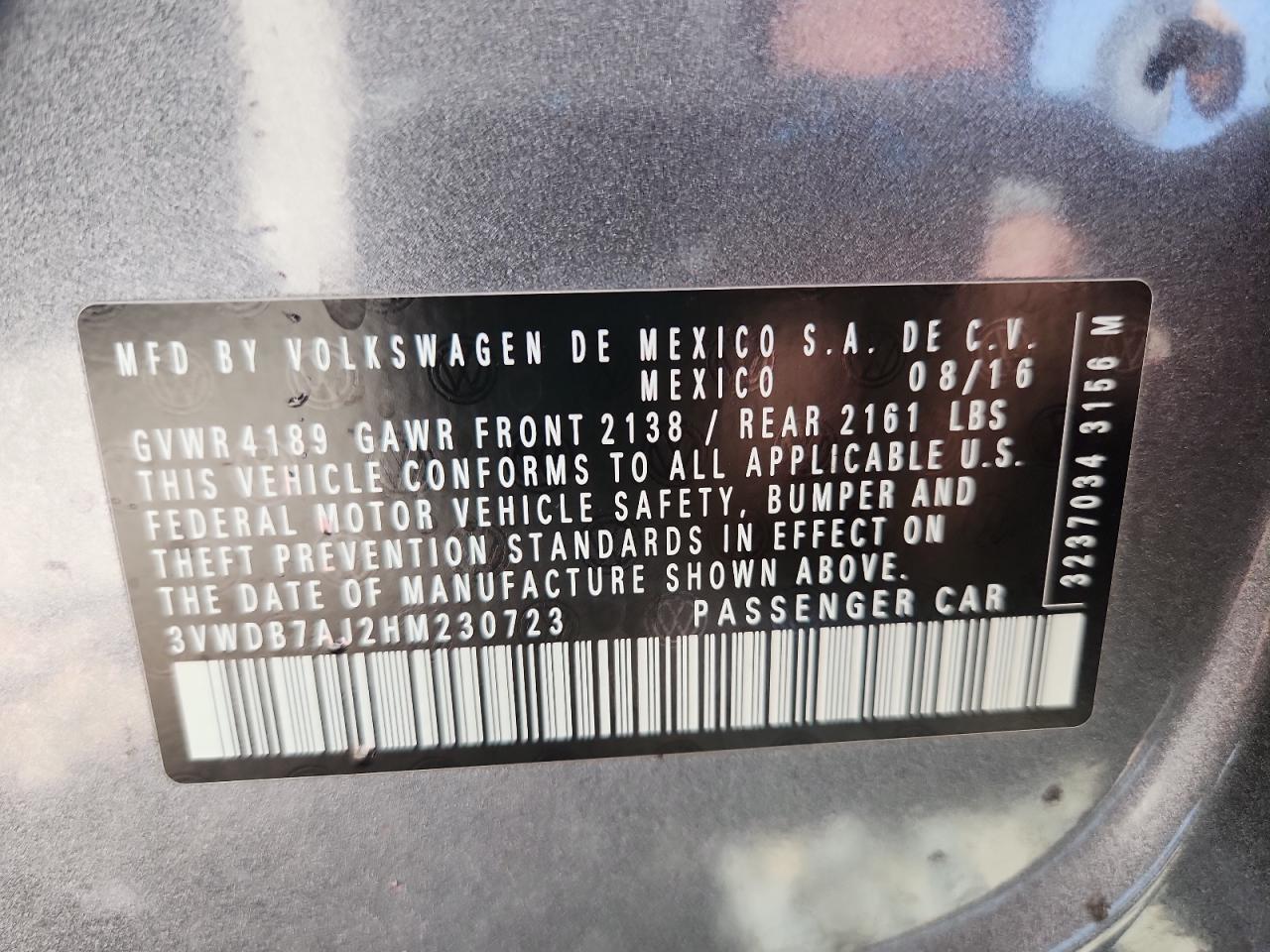 2017 VOLKSWAGEN JETTA