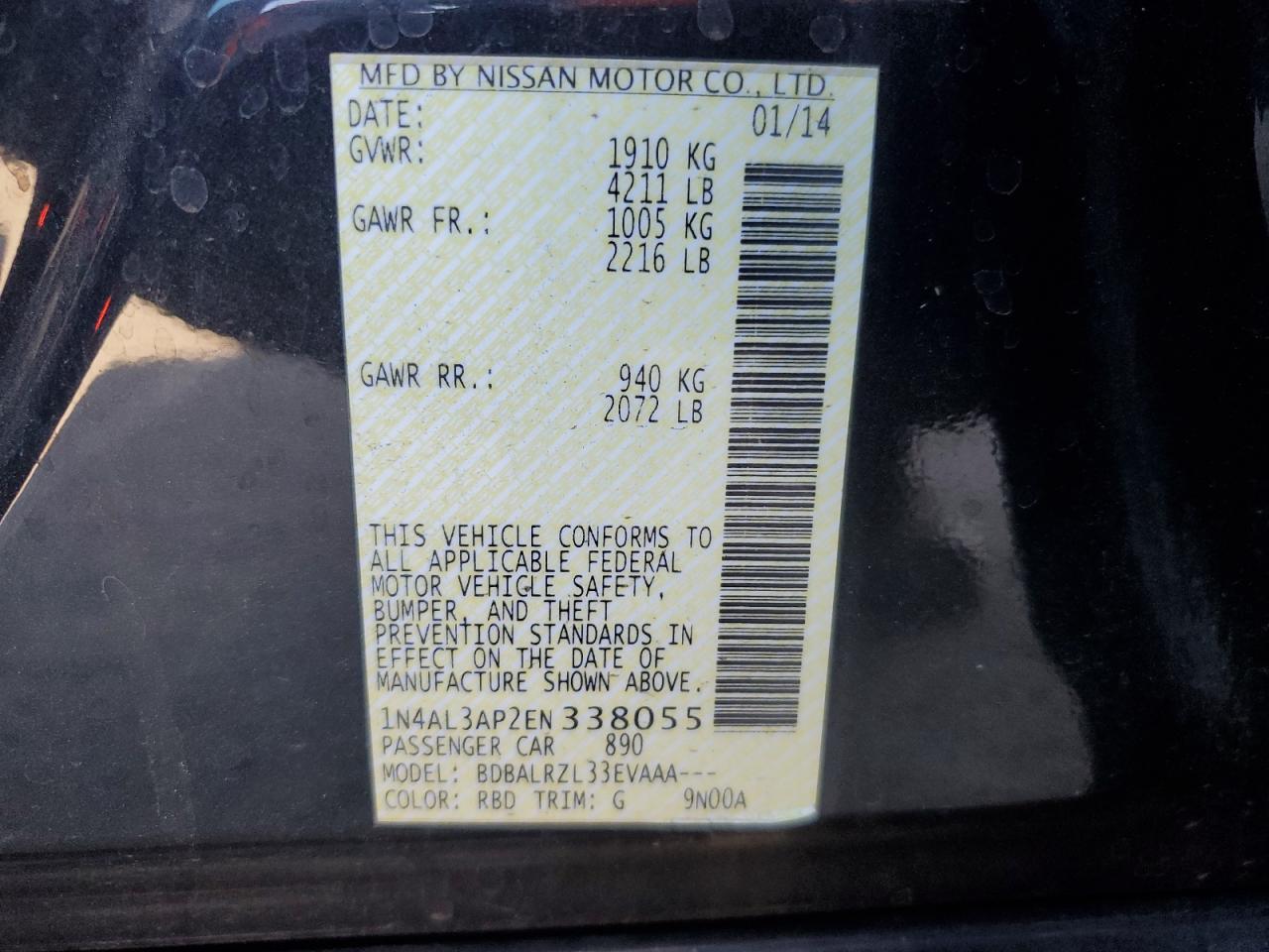 2014 NISSAN ALTIMA