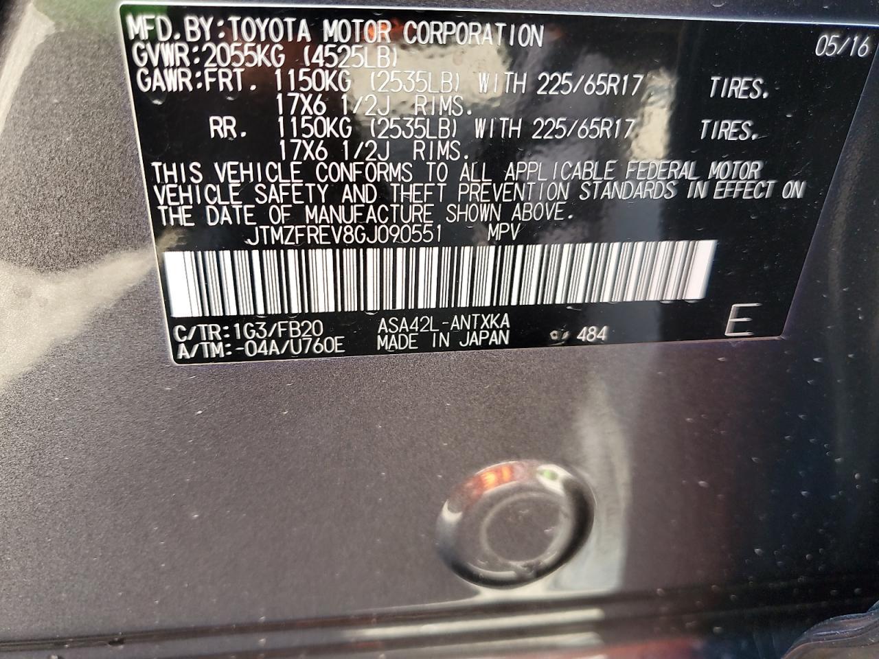 2016 TOYOTA RAV4