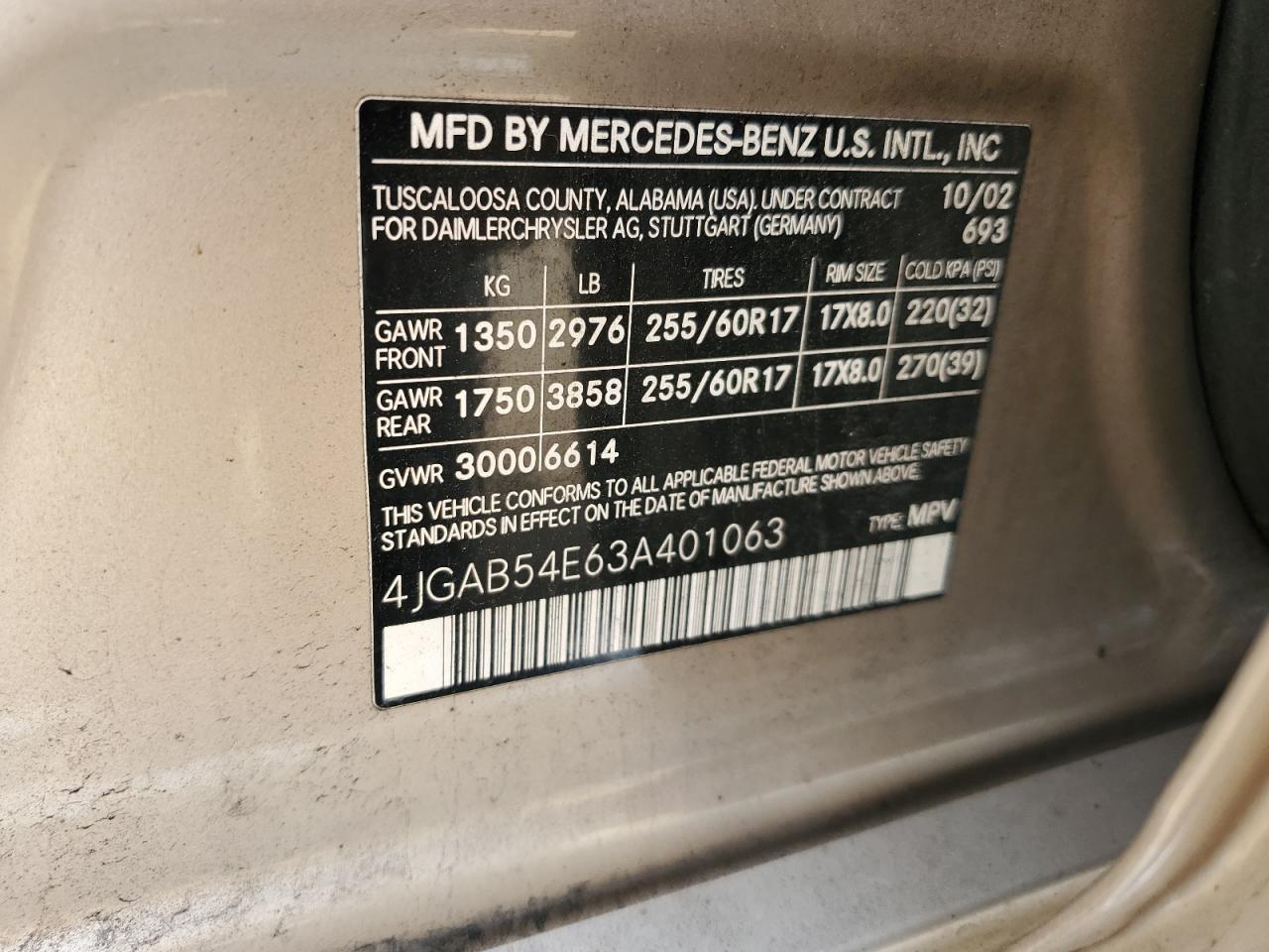 2003 MERCEDES-BENZ ML-Class