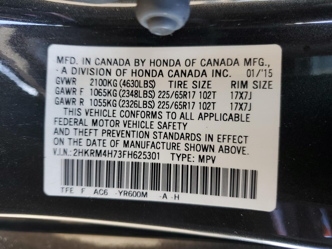2015 HONDA CR-V