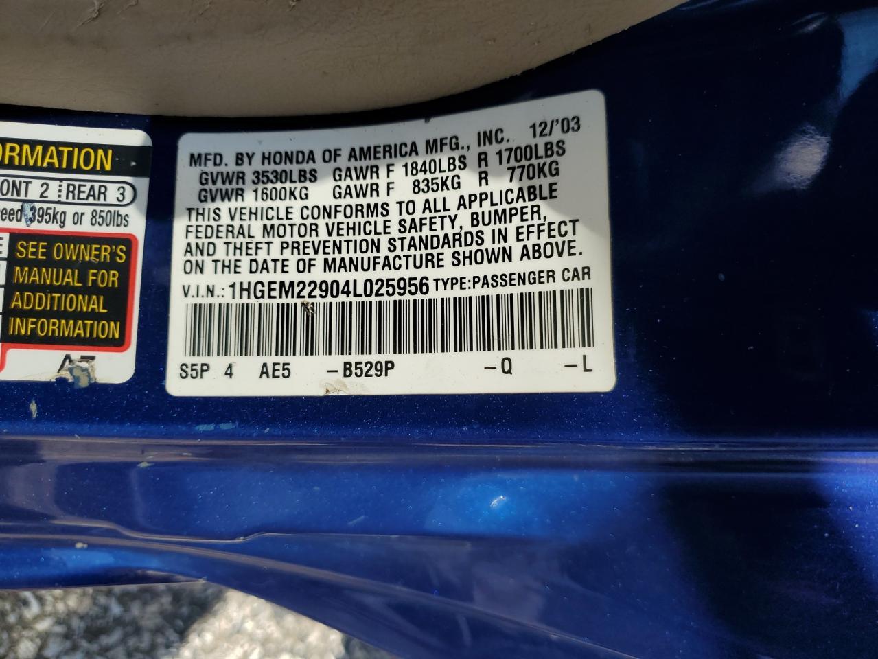 2004 HONDA CIVIC