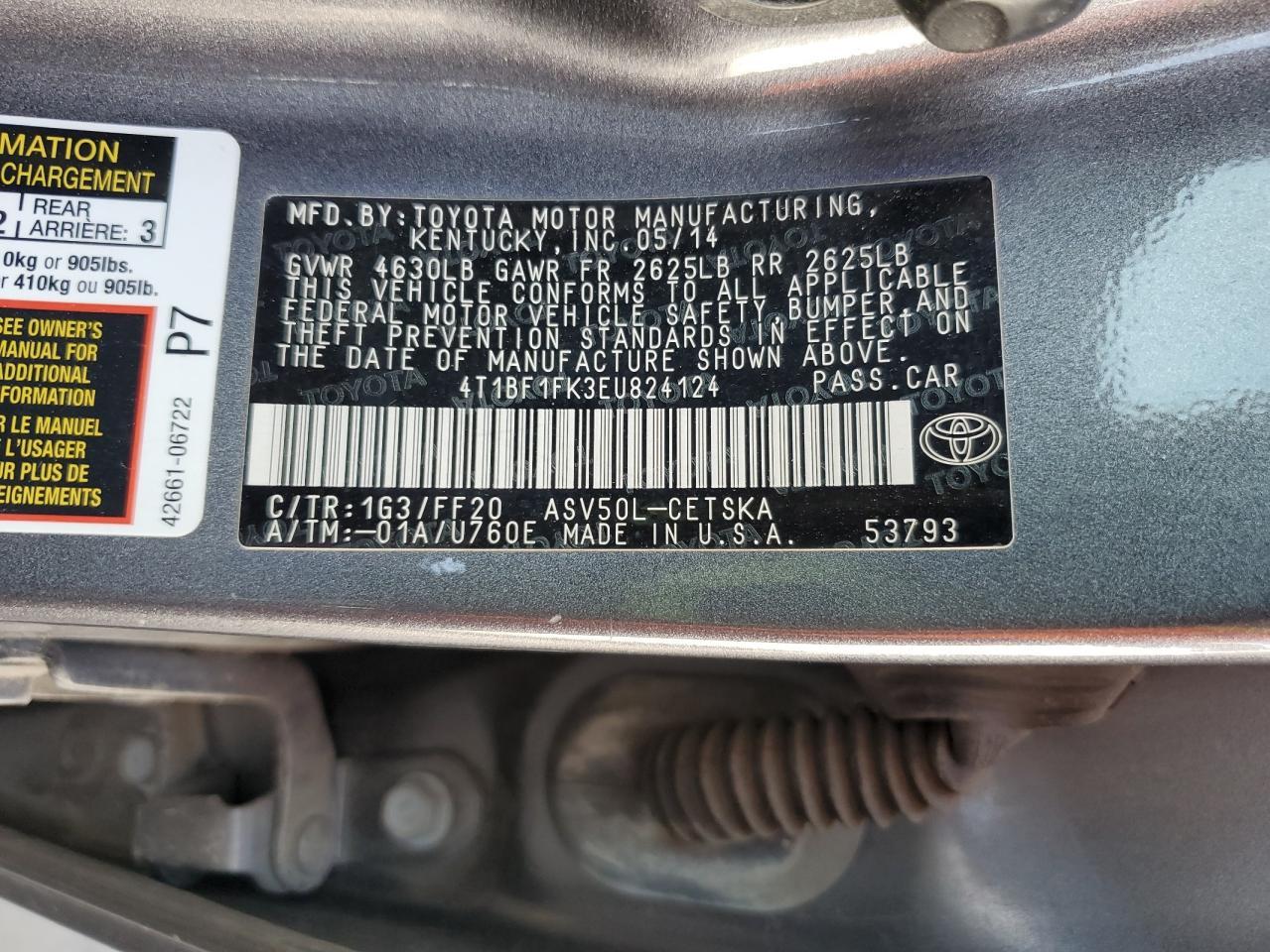 2014 TOYOTA CAMRY