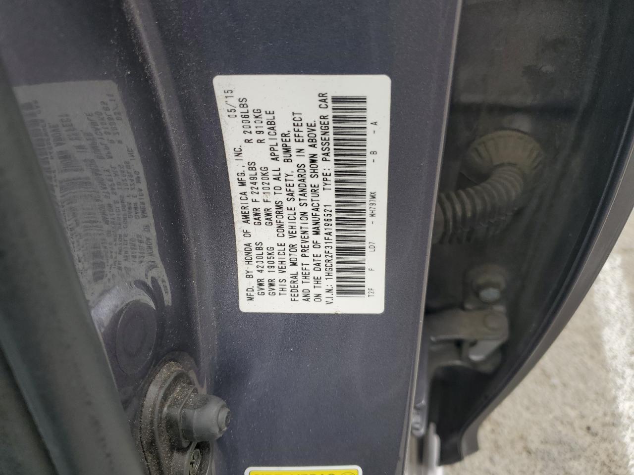 2015 HONDA ACCORD