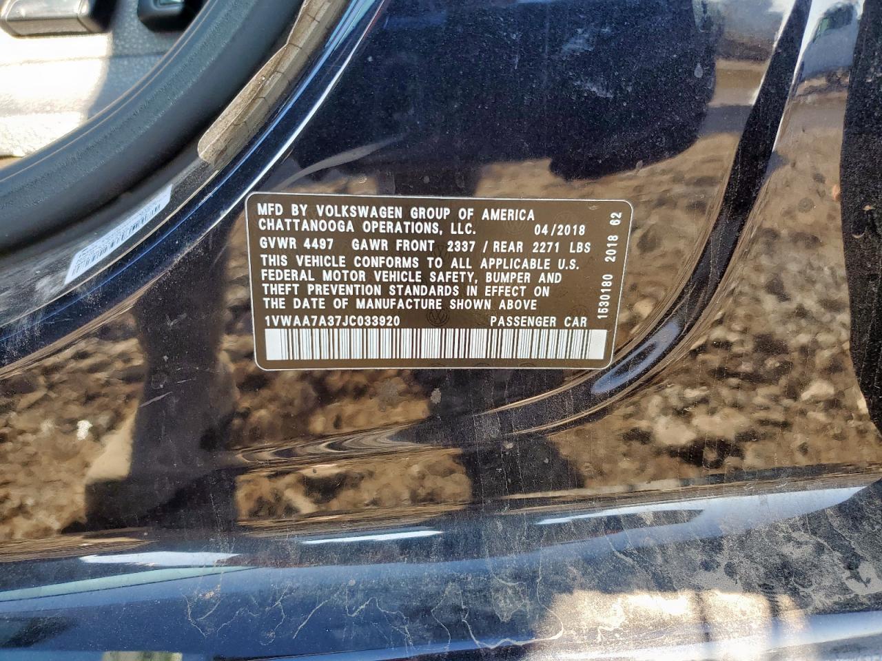 2018 VOLKSWAGEN Passat
