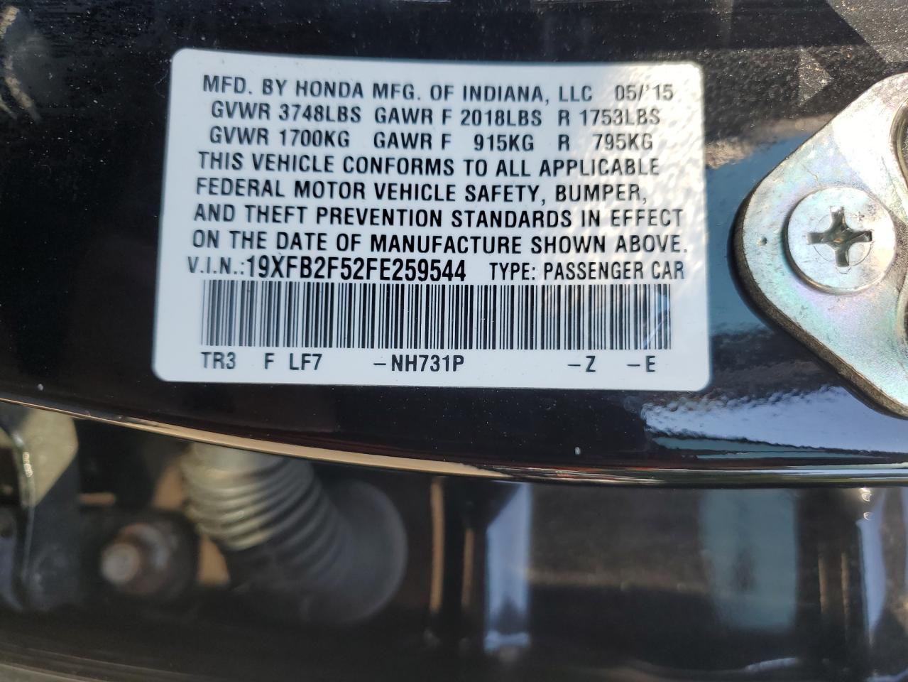 2015 HONDA CIVIC