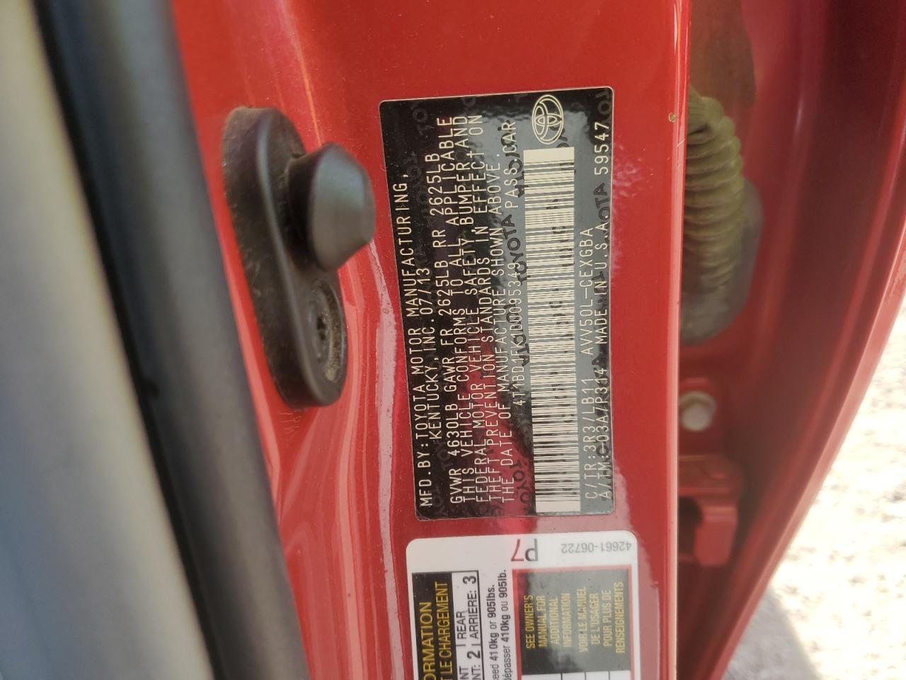2013 TOYOTA CAMRY