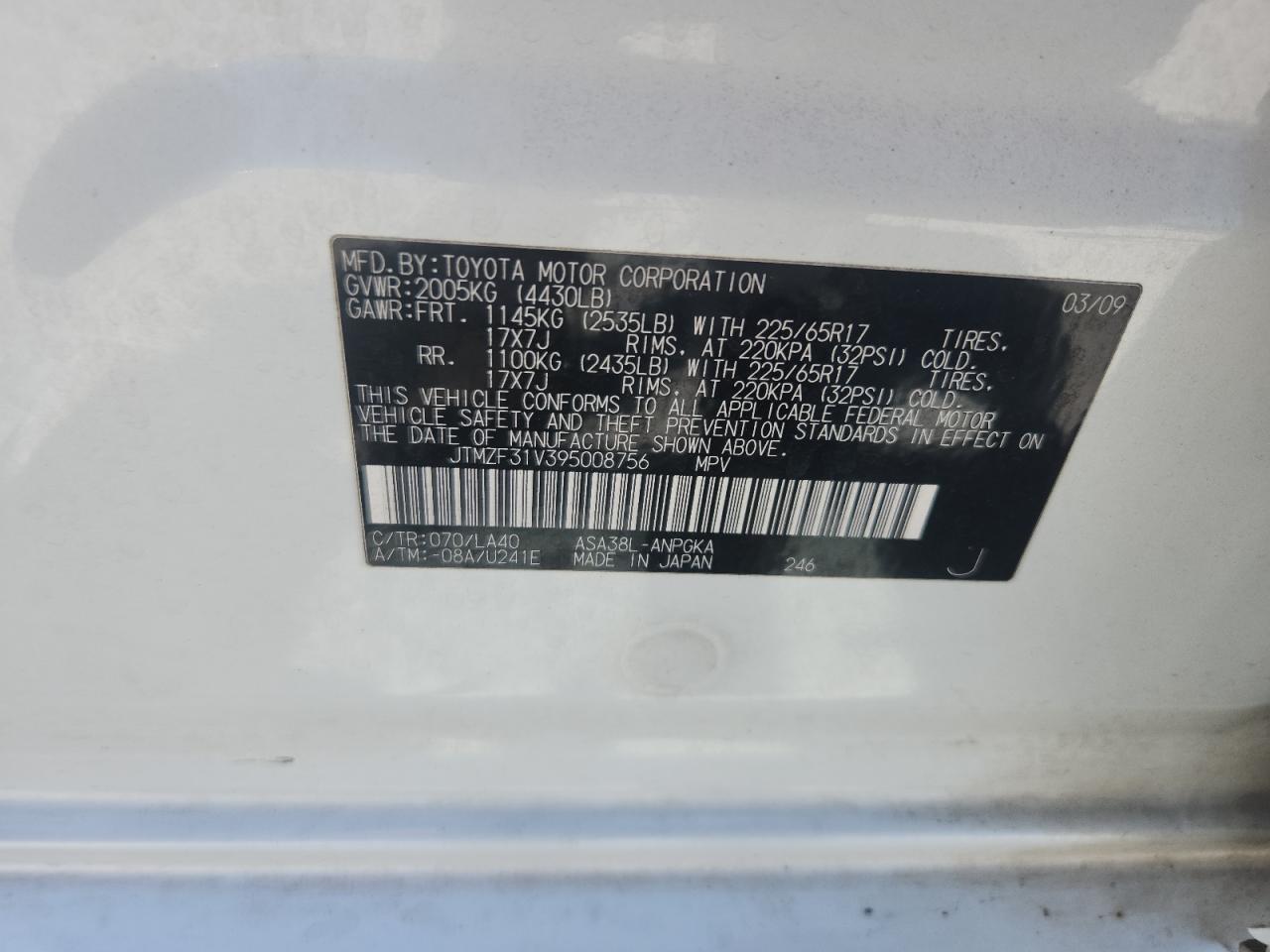 2009 TOYOTA RAV4