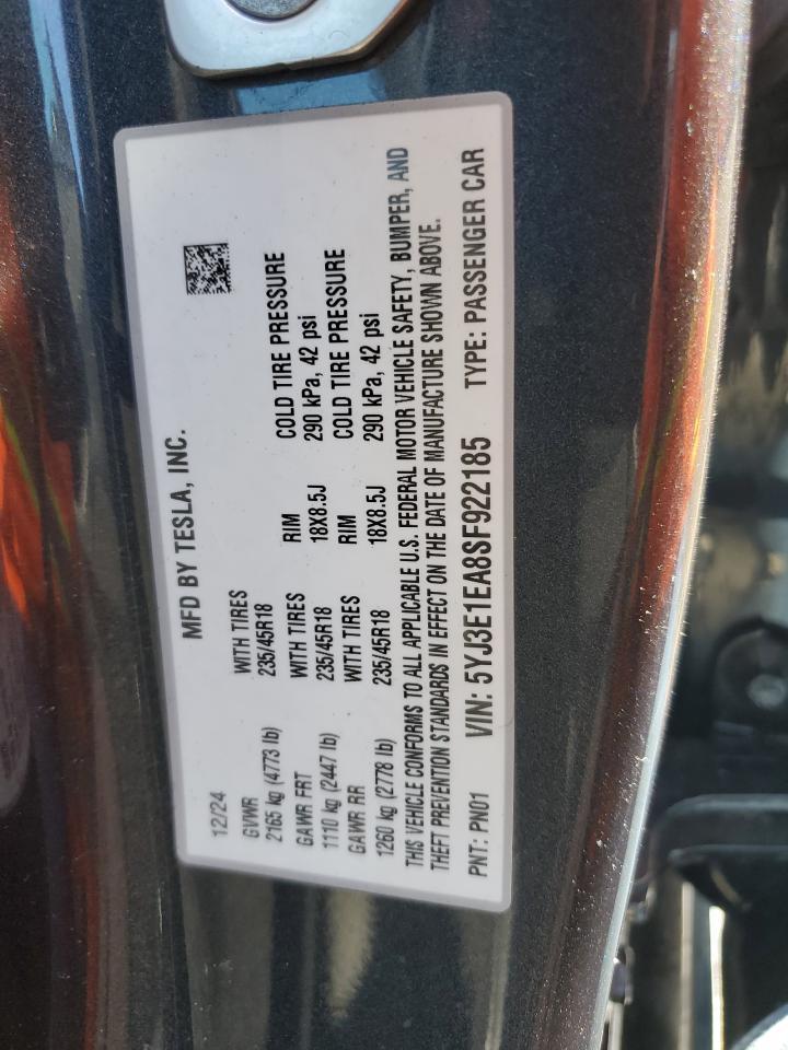 2025 TESLA MODEL 3