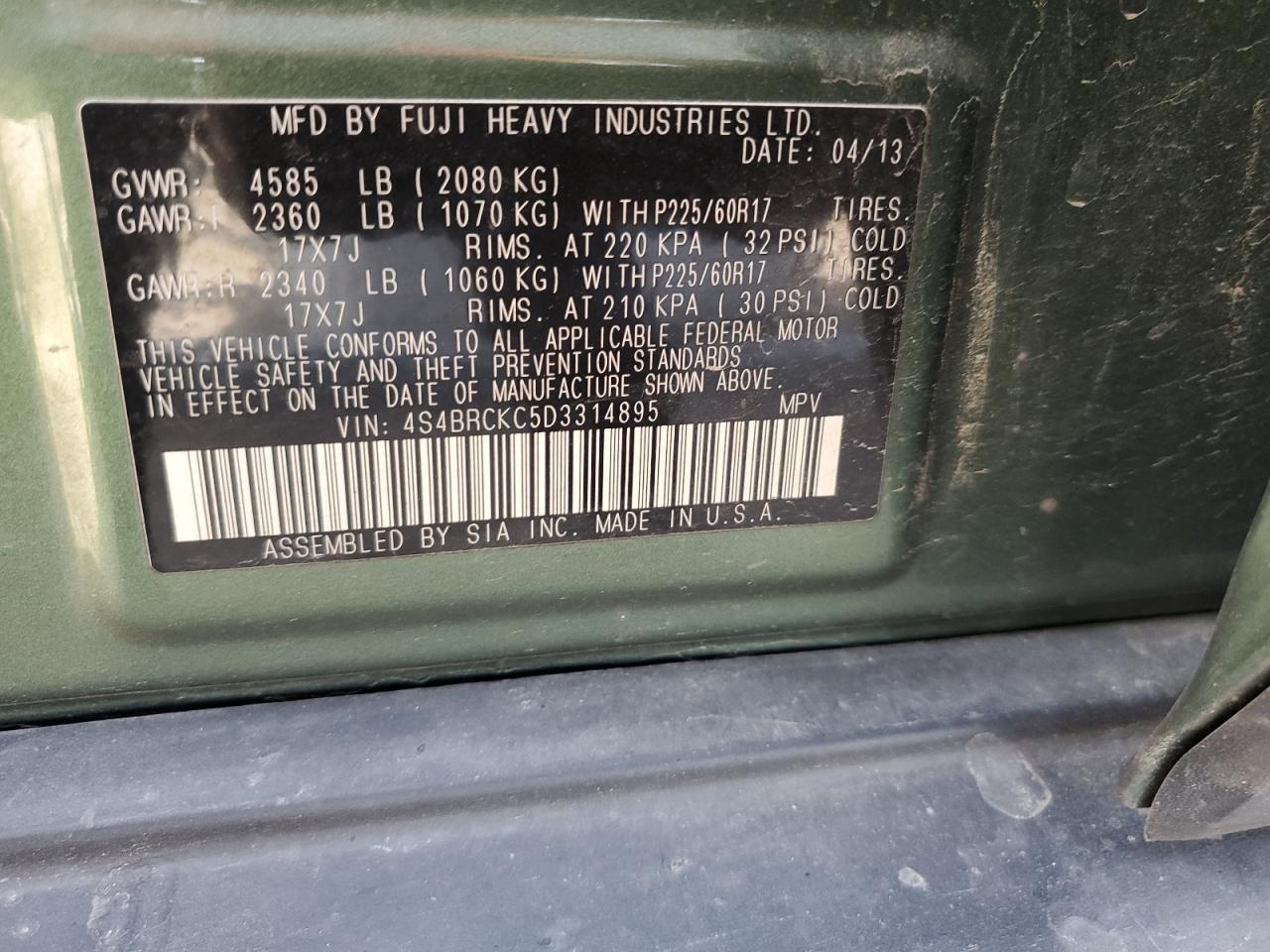 2013 SUBARU Outback