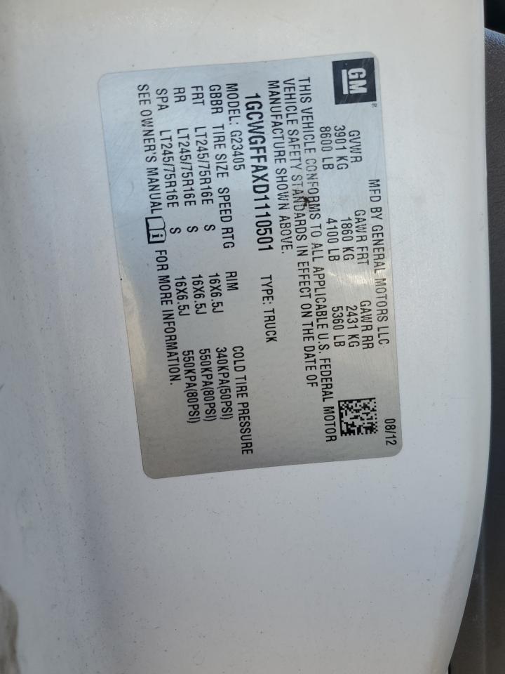2013 CHEVROLET EXPRESS 2500