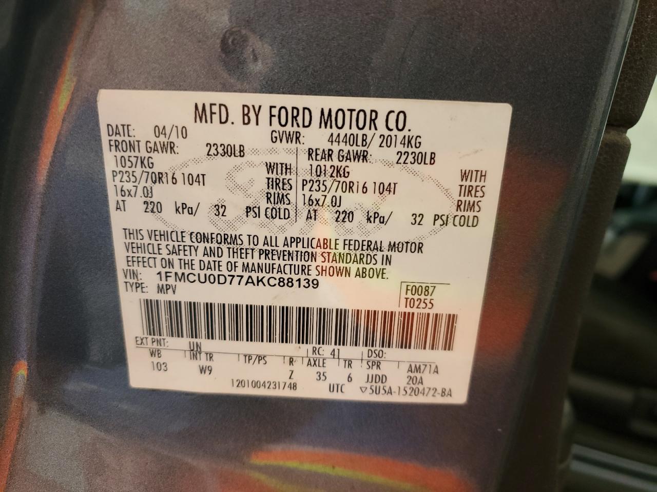 2010 FORD ESCAPE