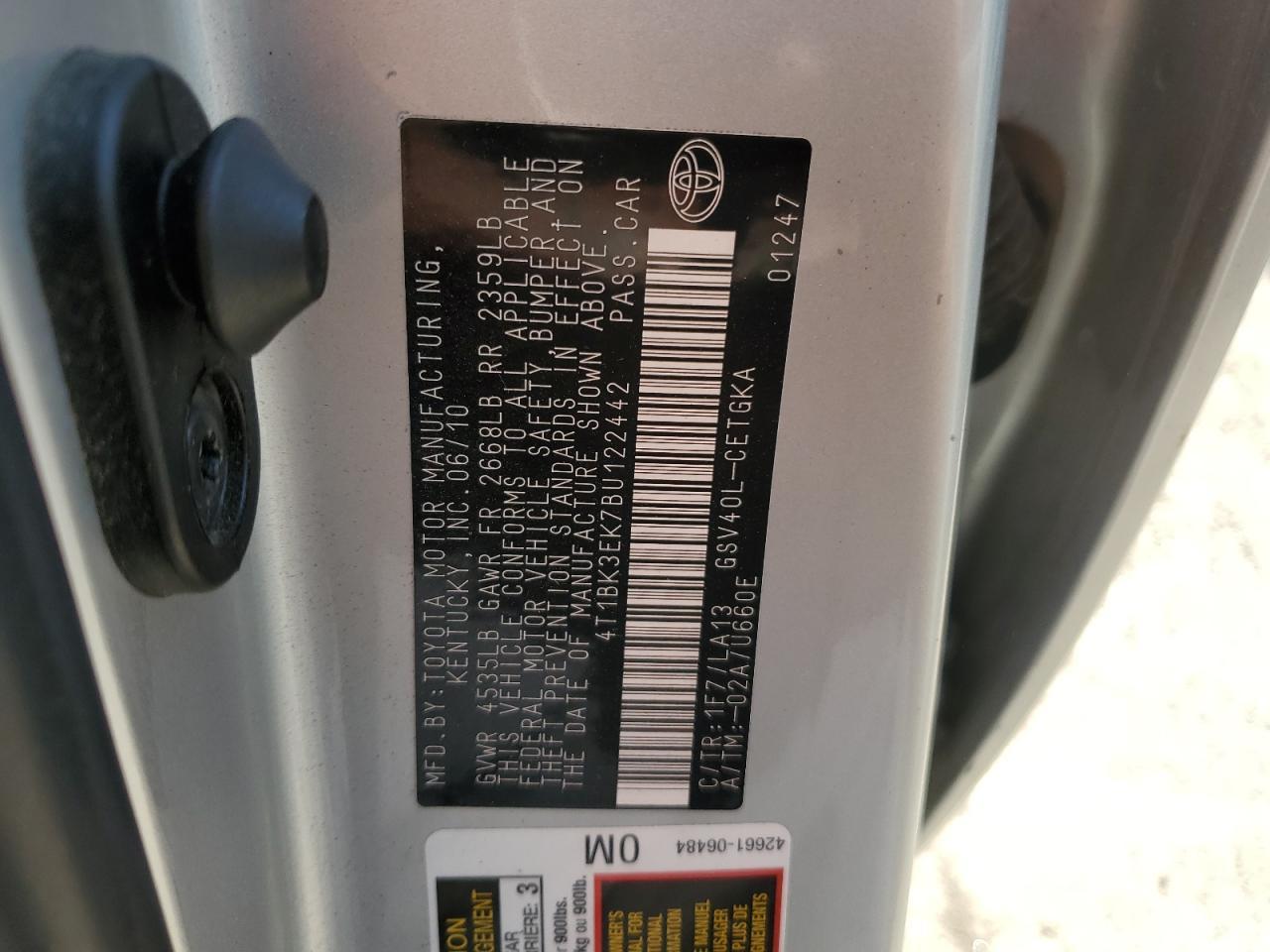2011 TOYOTA CAMRY