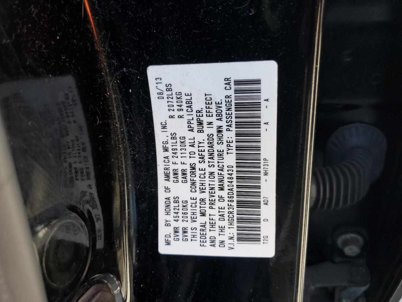 2013 HONDA ACCORD