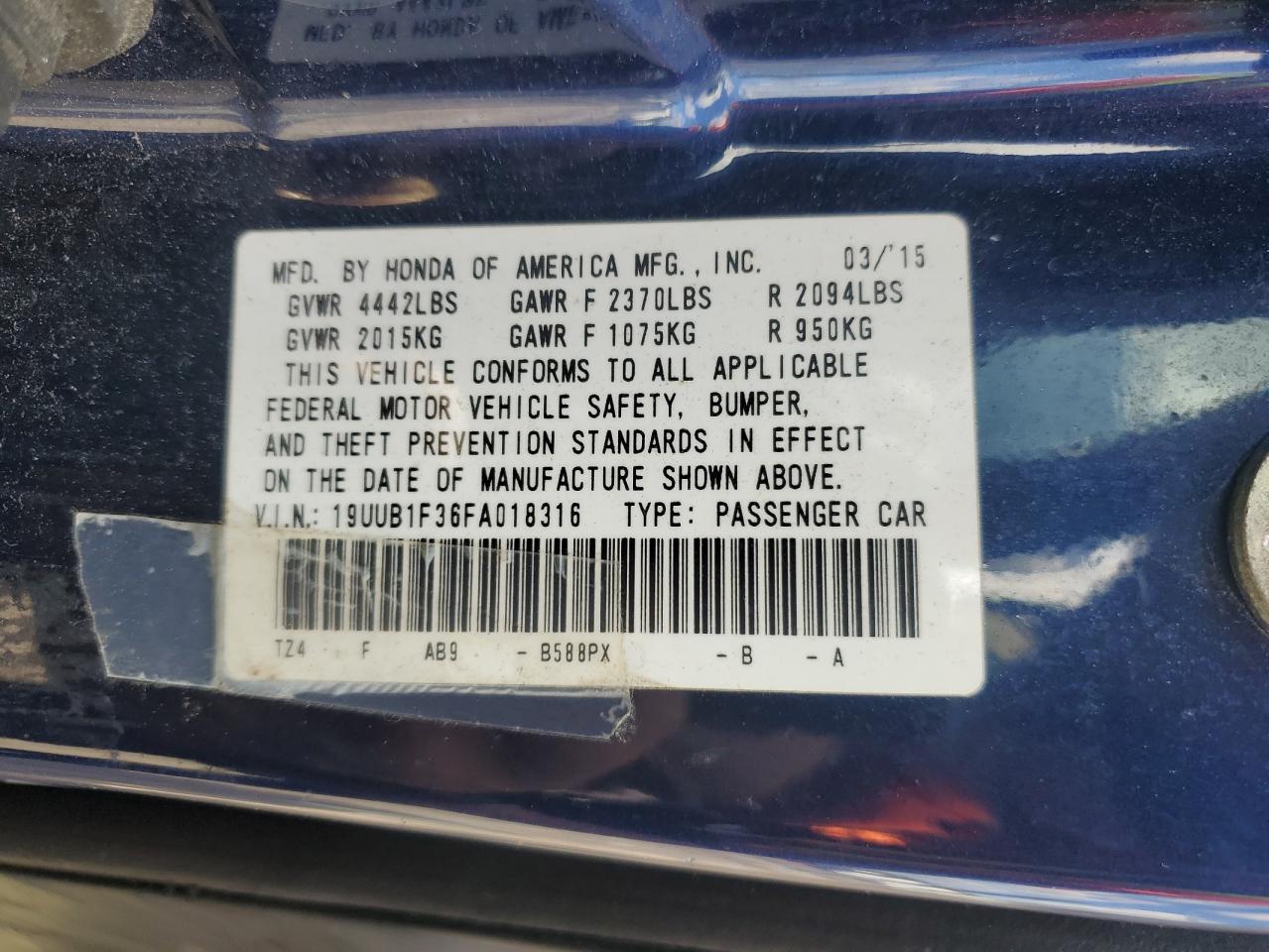 2015 ACURA TLX