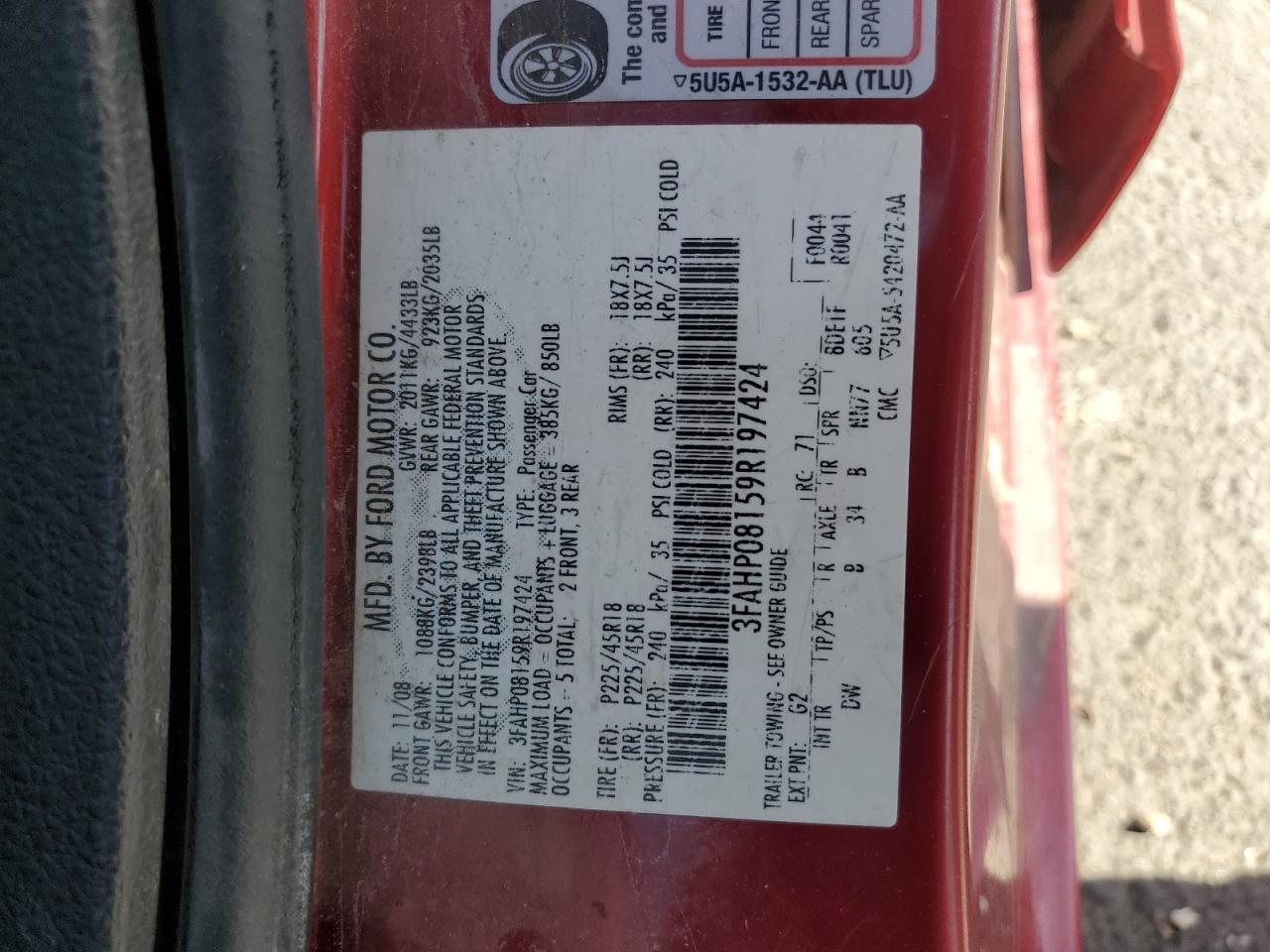 2009 FORD FUSION