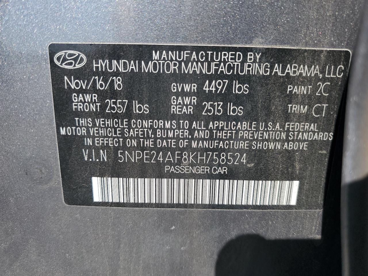 2019 HYUNDAI SONATA