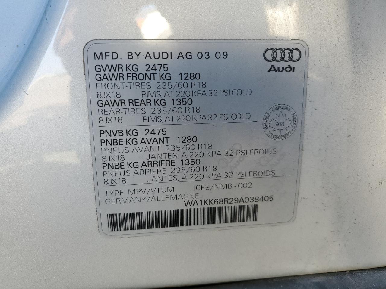 2009 AUDI Q5