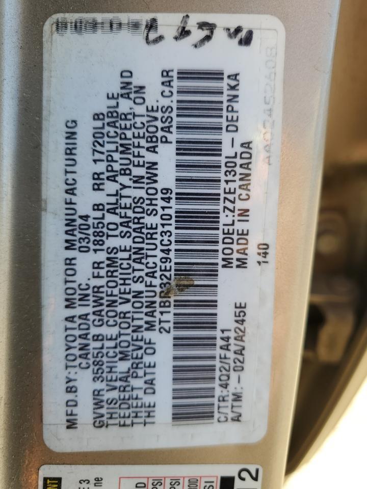 2004 TOYOTA COROLLA