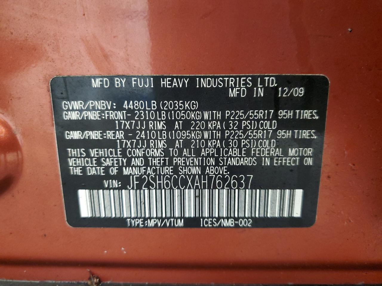 2010 SUBARU FORESTER