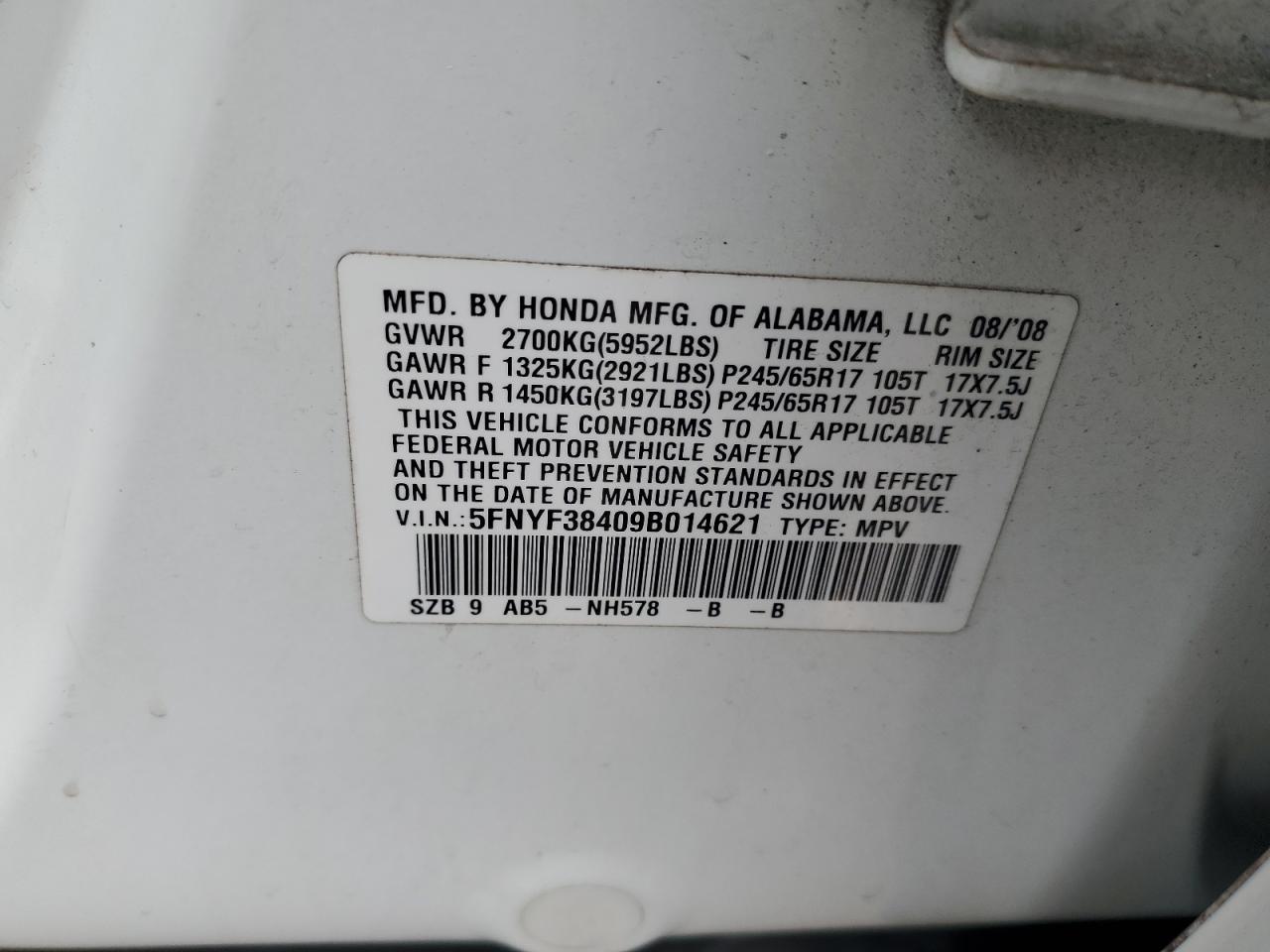 2009 HONDA PILOT