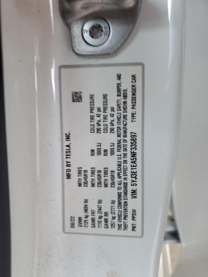 2022 TESLA MODEL 3