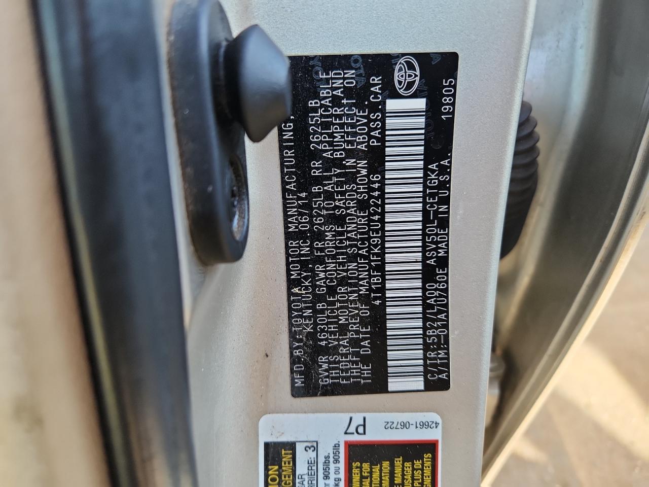 2014 TOYOTA CAMRY