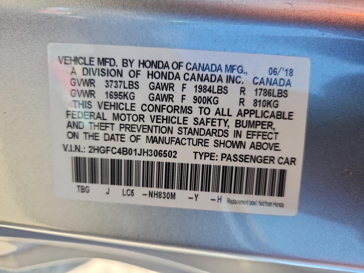 2018 HONDA CIVIC