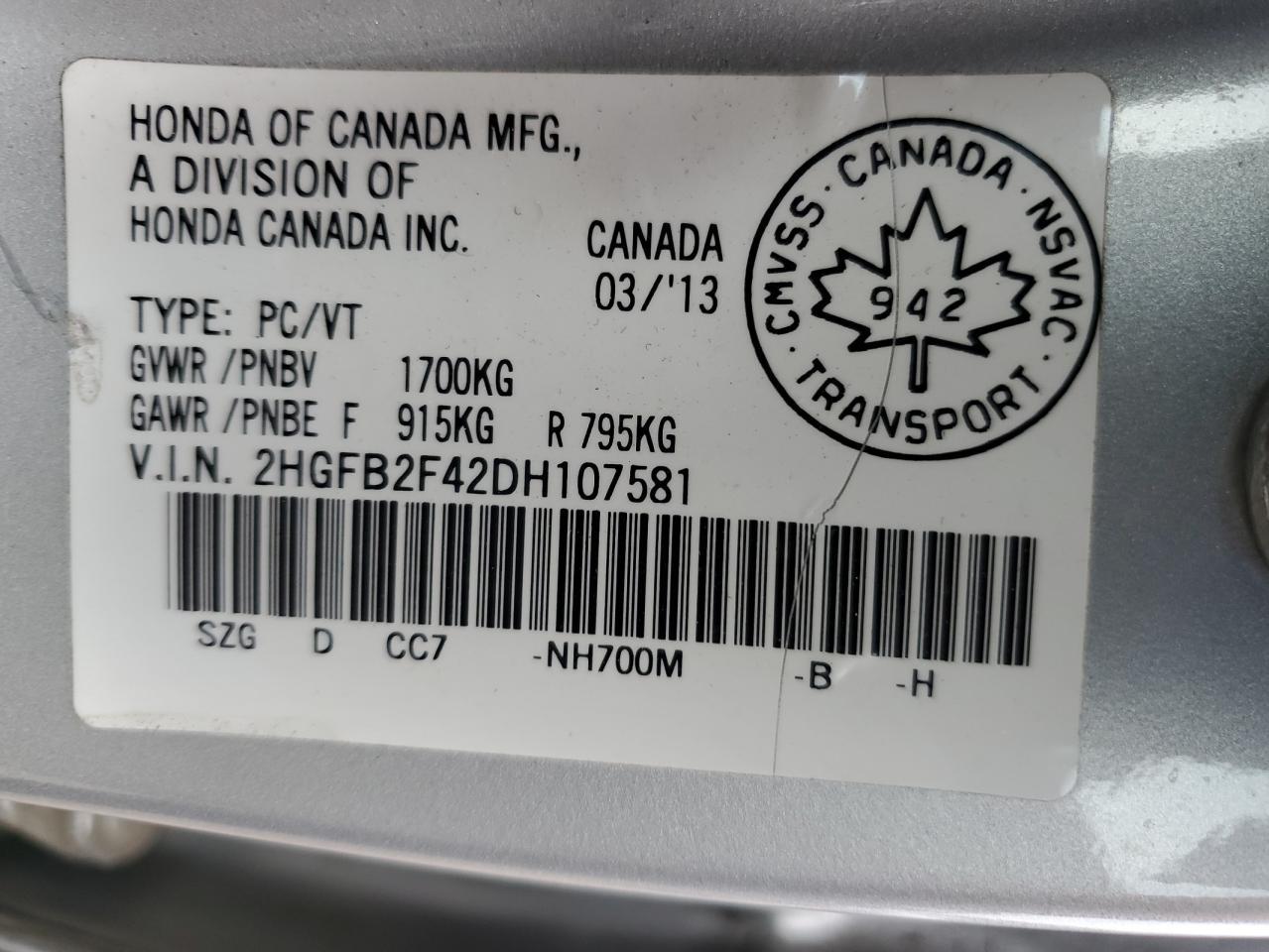 2013 HONDA CIVIC