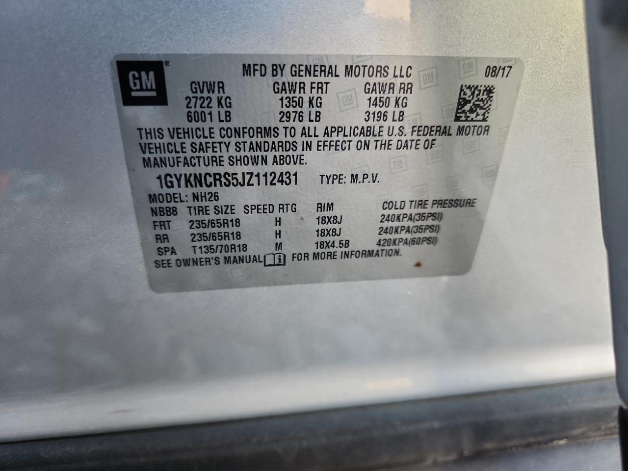 2018 CADILLAC XT5