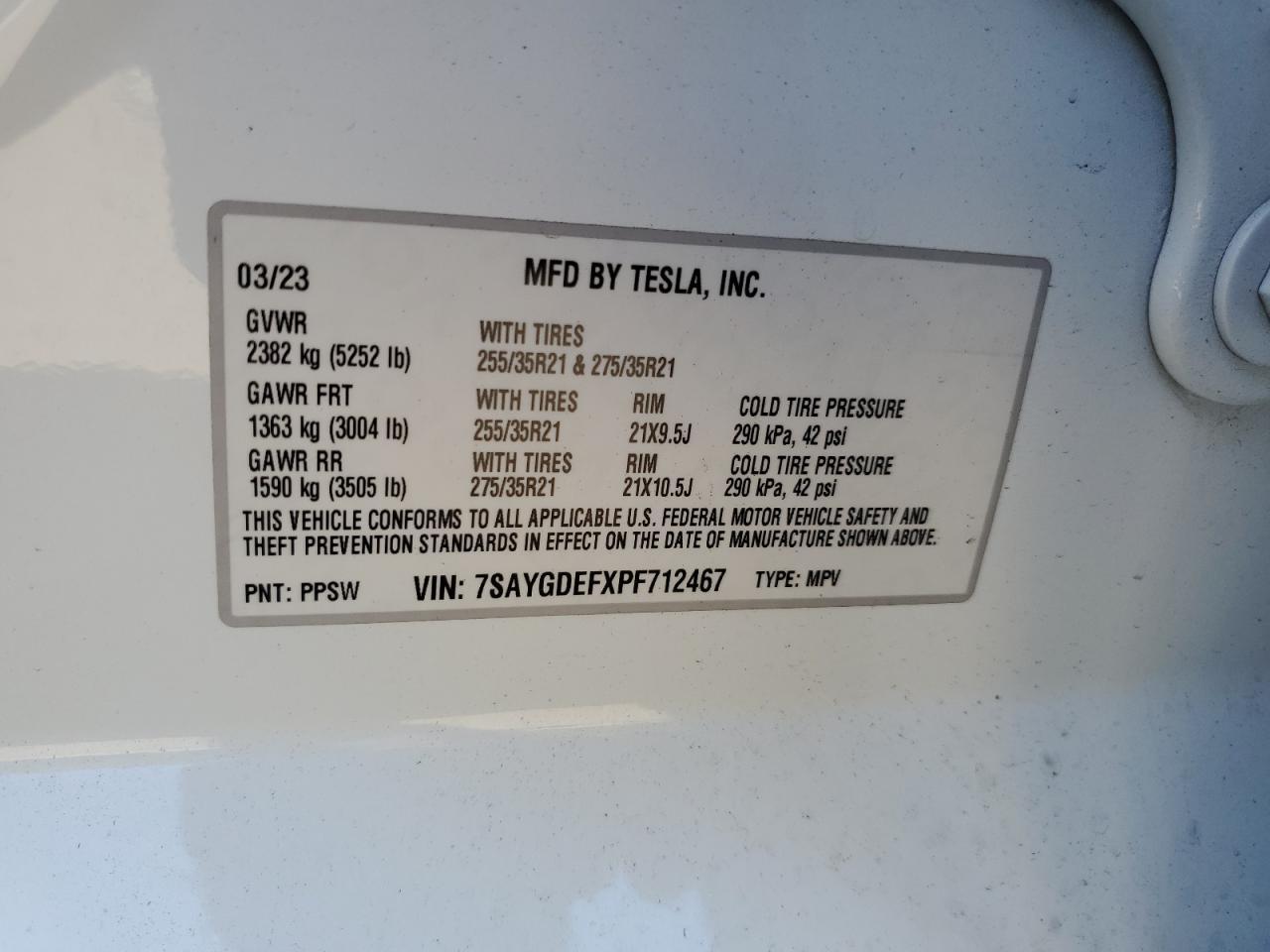 2023 TESLA MODEL Y