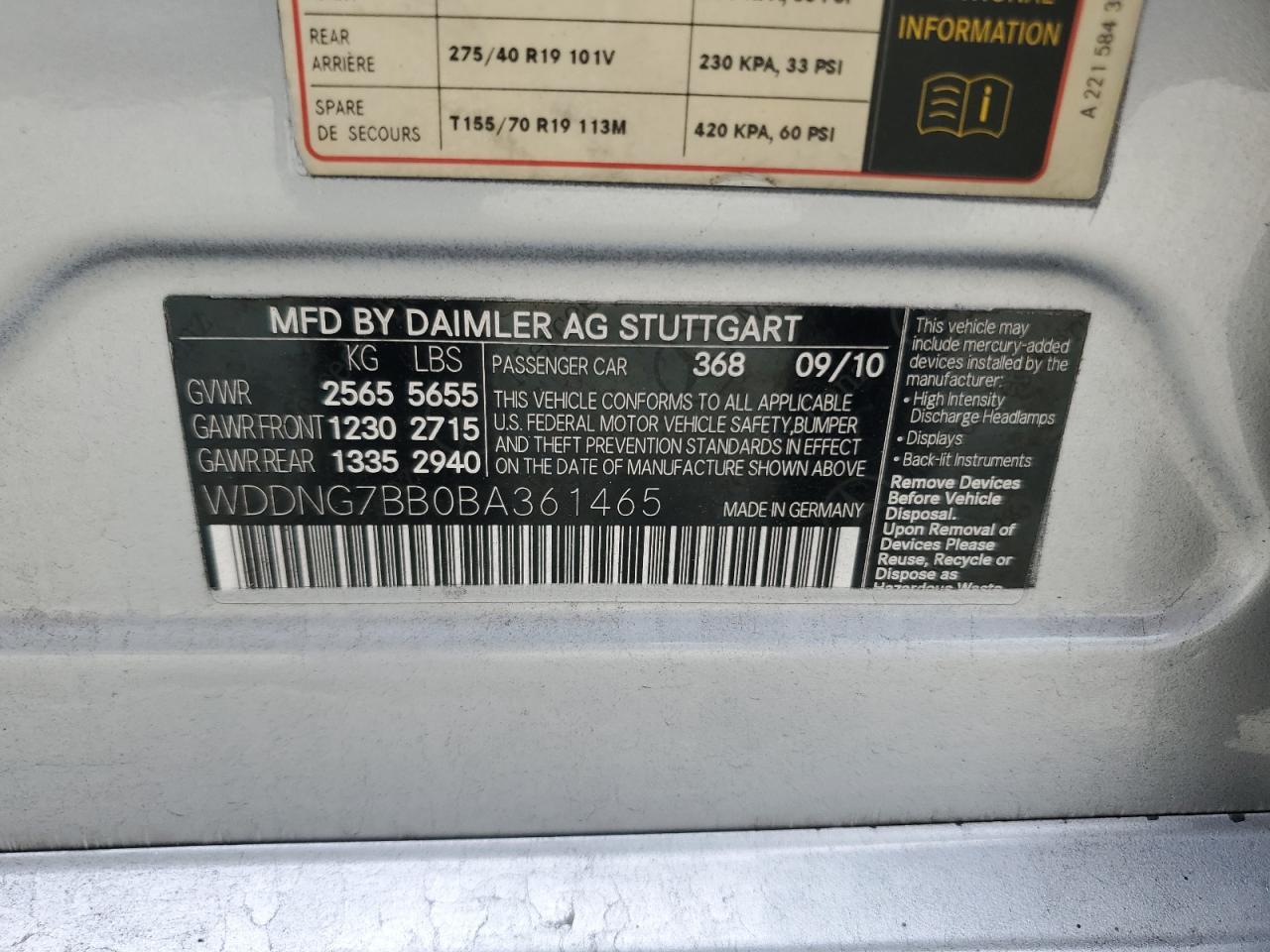 2011 MERCEDES-BENZ S-Class