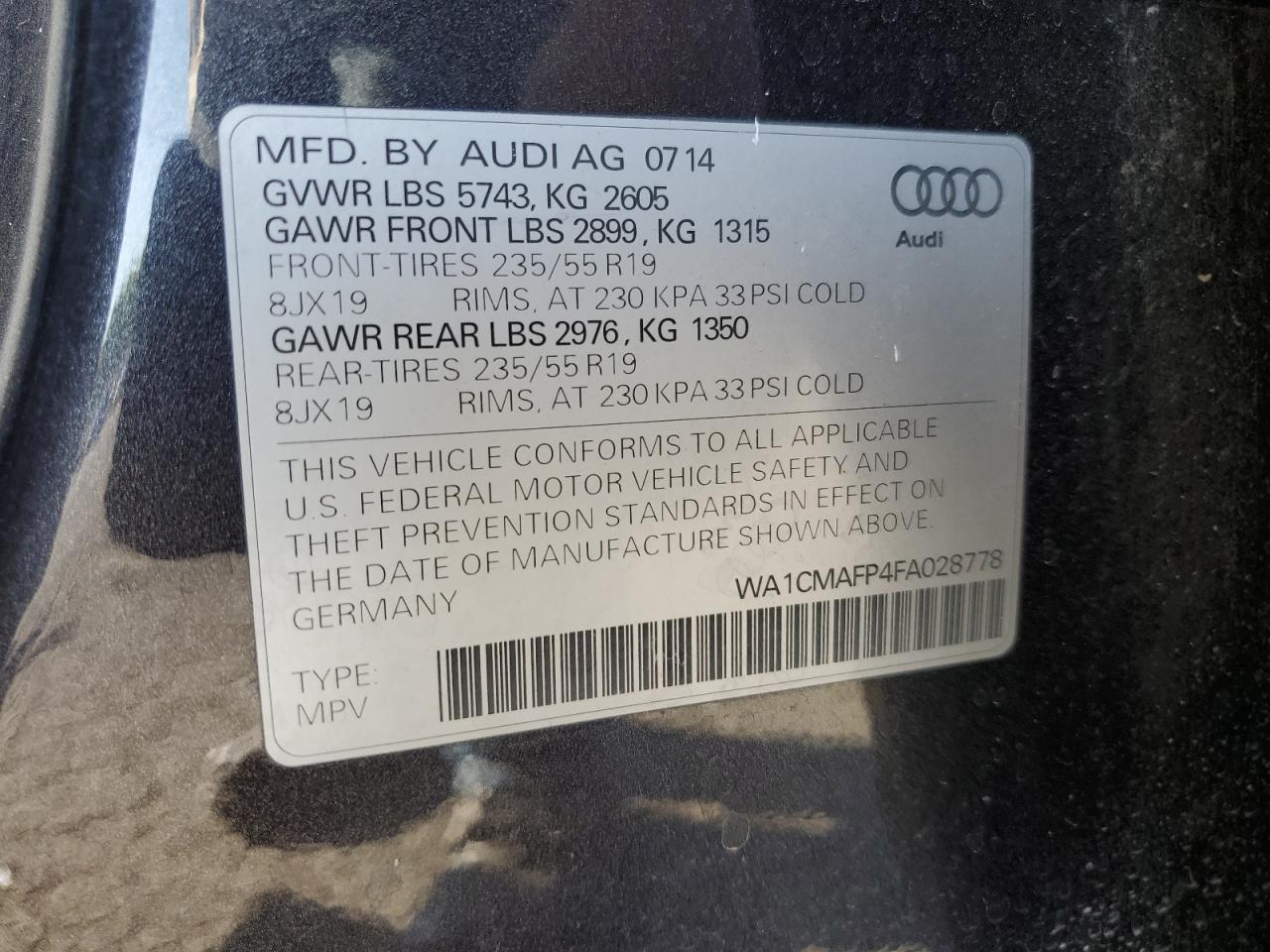 2015 AUDI Q5