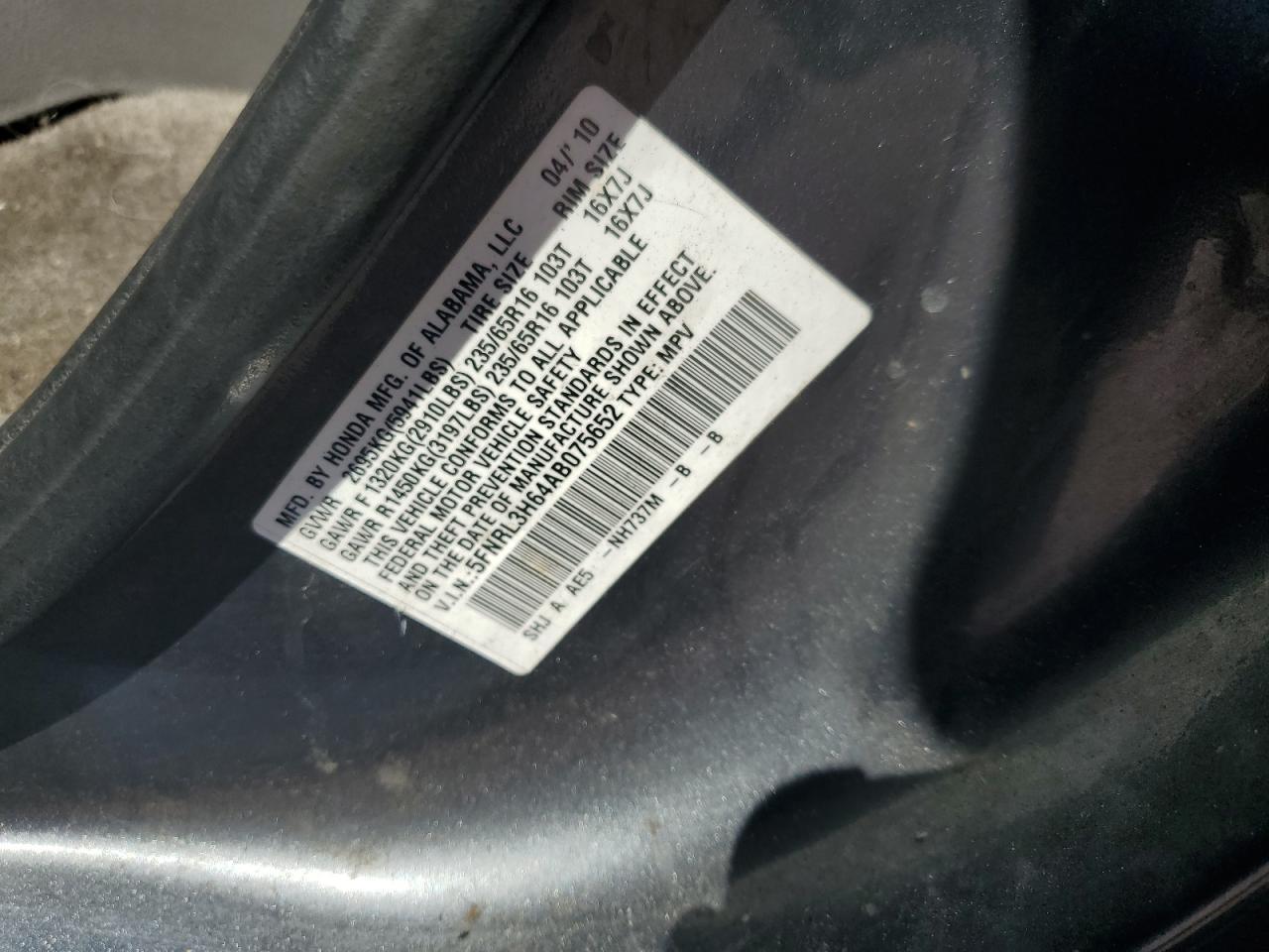 2010 HONDA ODYSSEY