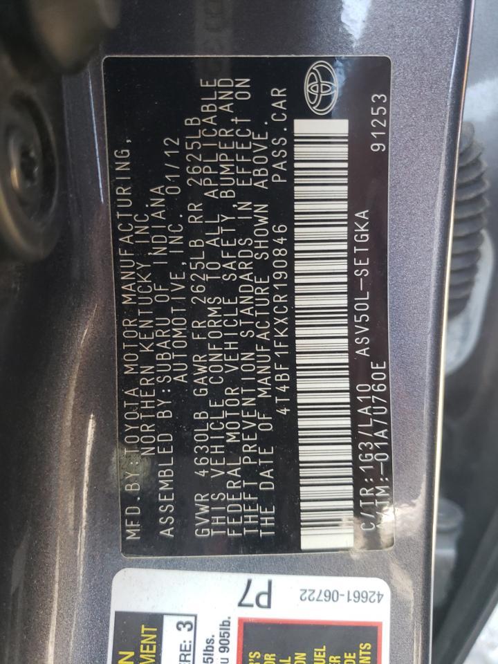 2012 TOYOTA CAMRY